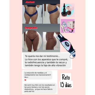 Quema la Grasa mas Dura! con la Radiofrecuencia, Faja Vibro (gel & papel yodado) y Vacum.